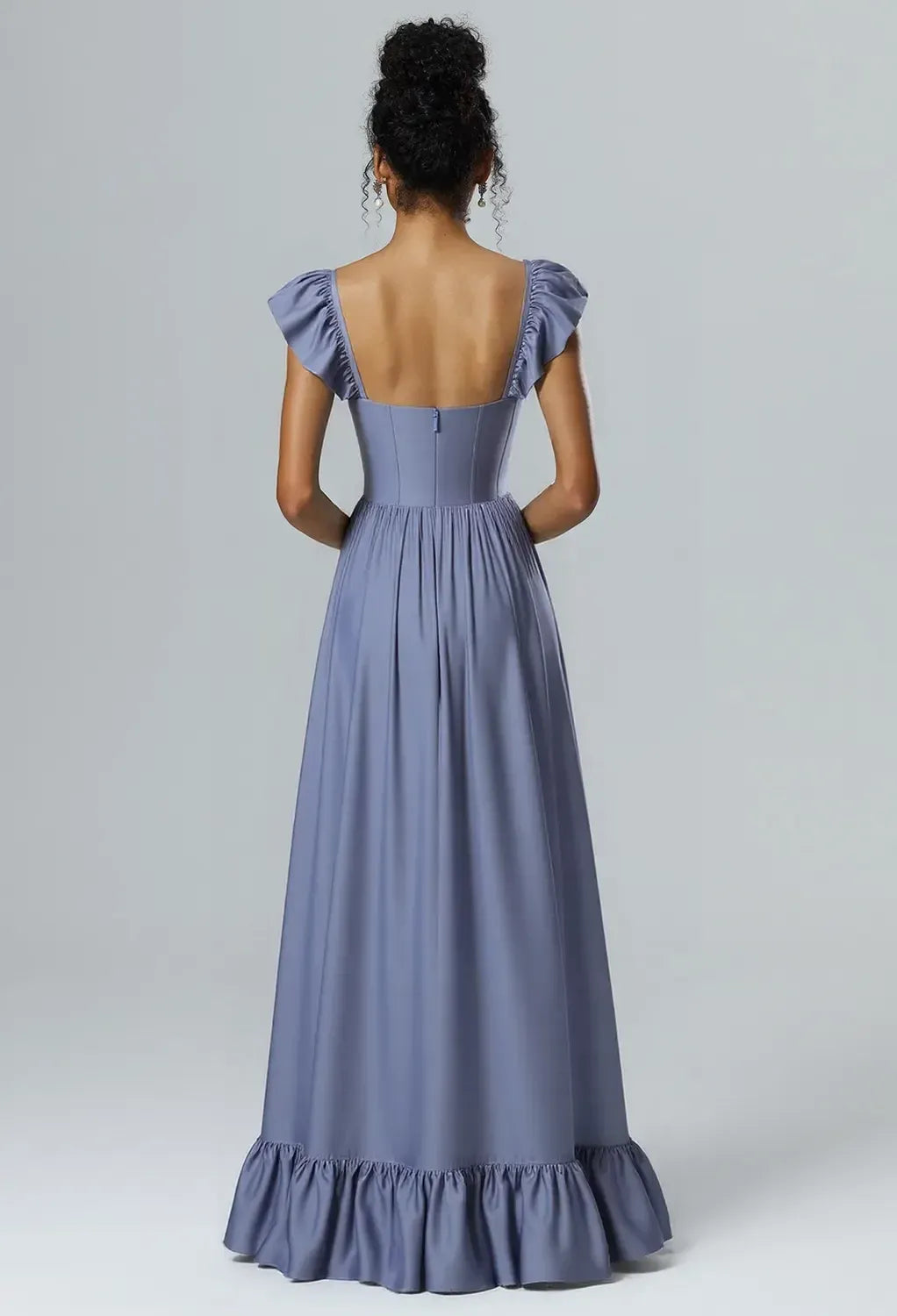 A-line Sweetheart Neckline Elegant Floor Length Evening Dresses Sleeveless Simple Corset Ruffles Discount Floor Length Prom Dresses